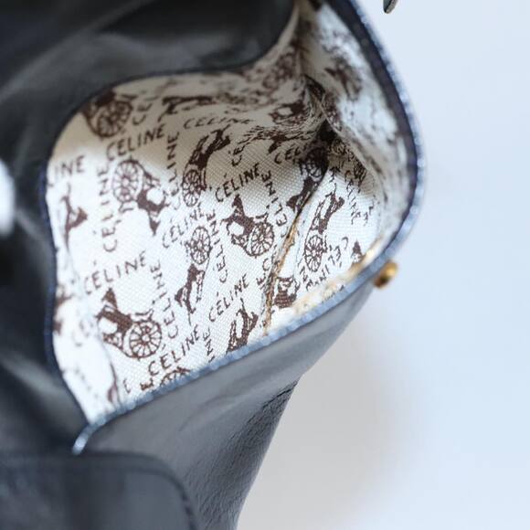 CELINE Shoulder Bag Leather Black Gold - Picture 13 of 13